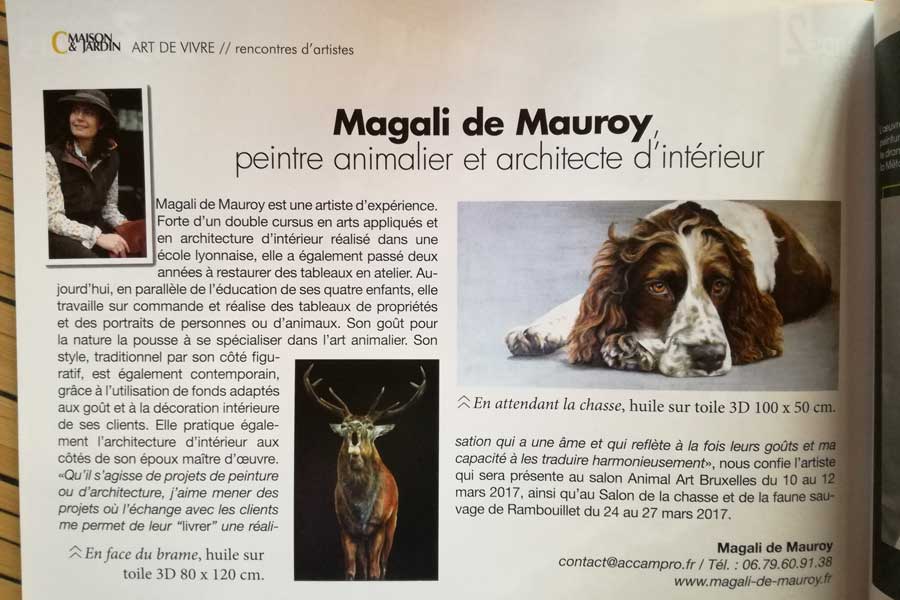 Magali de Mauroy, peintre animalier et architecte d'int&eacute;rieur