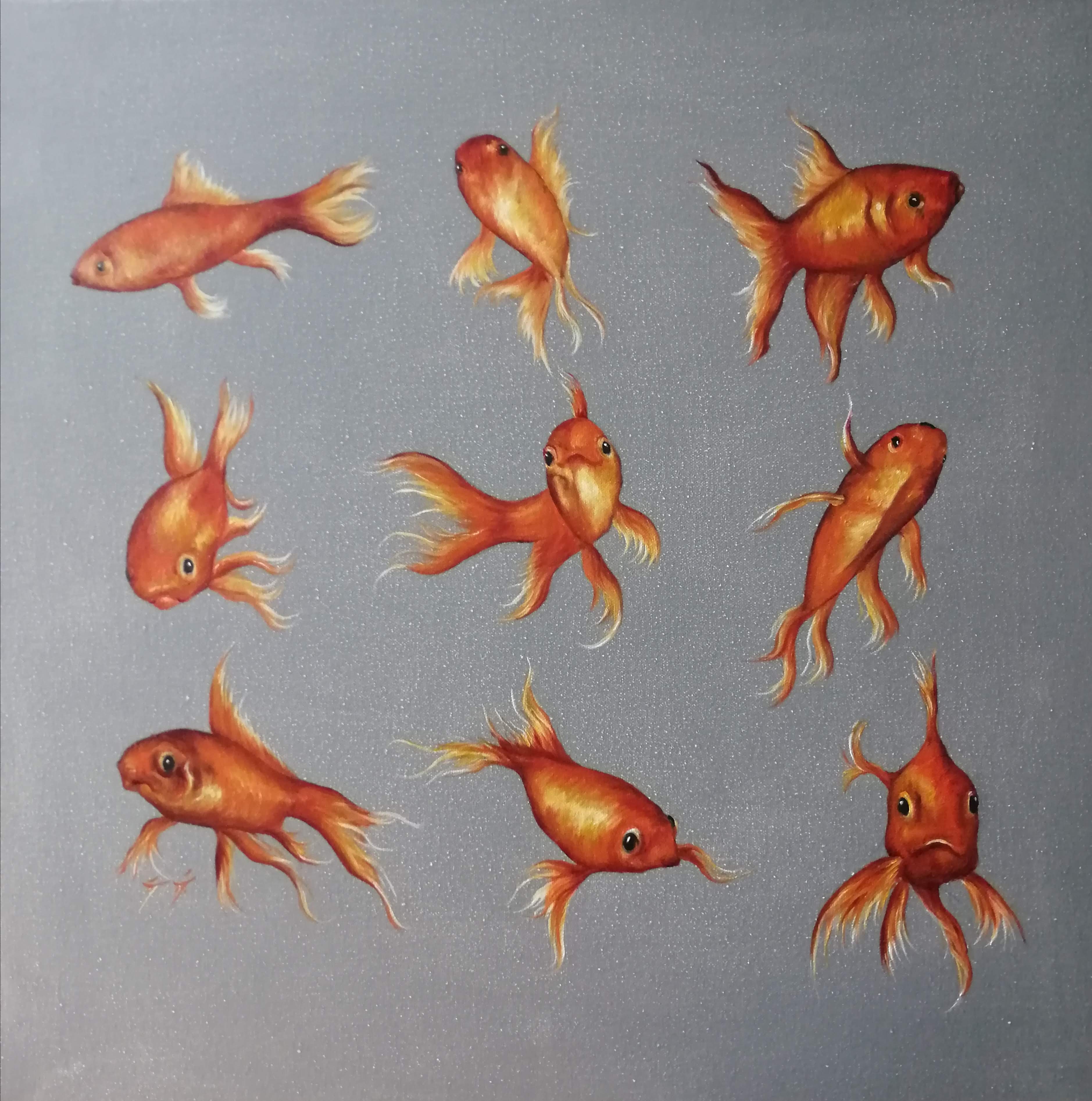 Carr&eacute; de poissons orange